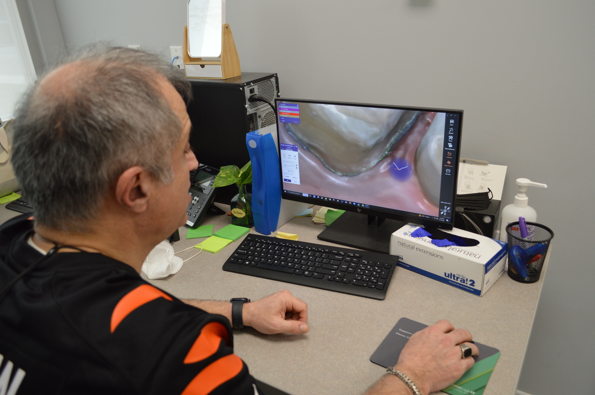 Doctor using 3D Imaging software